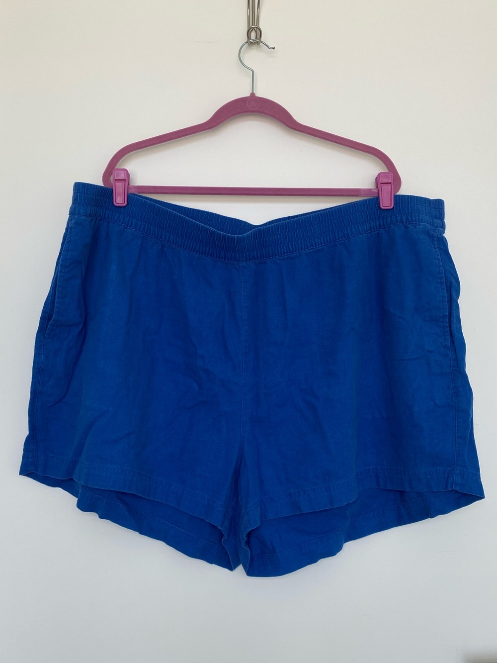 Old Navy High-waisted Beach Linen Pull-On Shorts Royal Blue Womens 3X